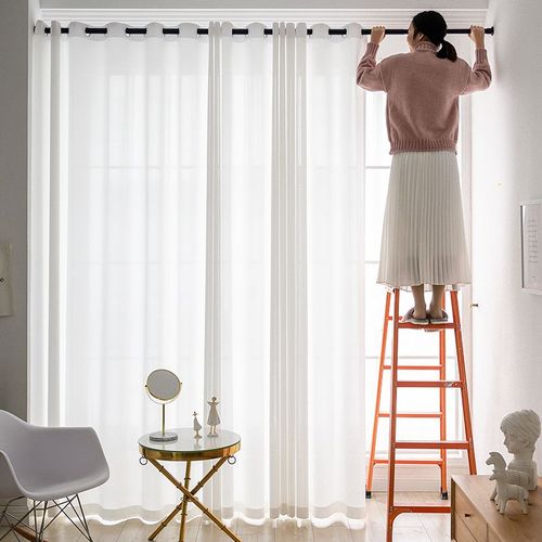How to install spring curtain rod without bracket and screws Baihong